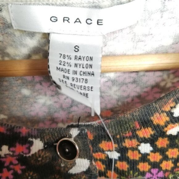 Nordstrom NWT Grace Floral Ribbed Cardigan - Picture 8 of 8